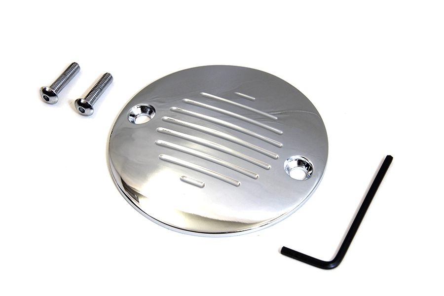 Grooved Ignition System Cover 2-Hole Chrome