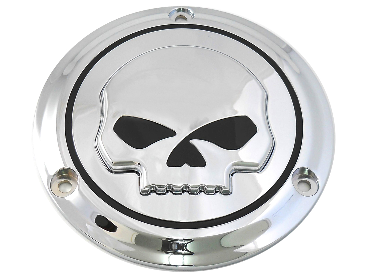 Skull Derby Cover Chrome3-Hole for 1970-1998 Big Twins