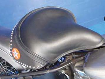 Black Leather Solo Seat With Skirt for 1941-84 Harley FL Big Twin