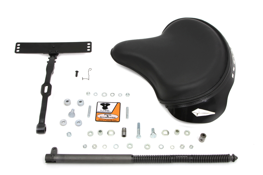Black Leather Deluxe Solo Seat Kit