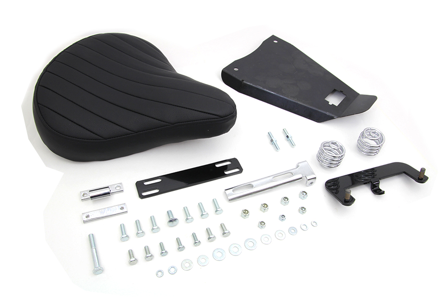 Black Leather Solo Seat With Mount Kit