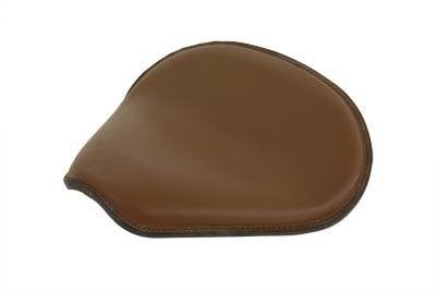 Brown Leather Velocipede Solo Seat for Harley & Customs