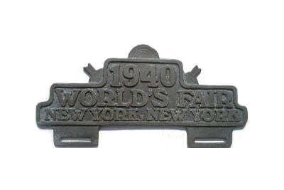 1940 World's Fair License Plate Topper
