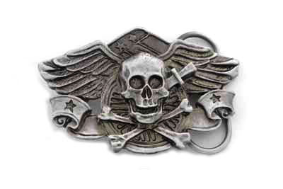 Skull with Wings Belt Buckle