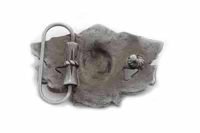 Skull with Wings Belt Buckle