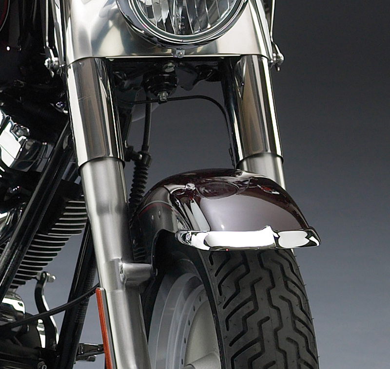 Chrome FLST 2001-UP Front Cast Fender Tip Set