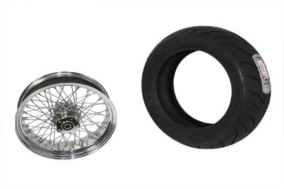16" 60 Spoke Tire Kit Chrome for Harley 1986-1999 FXST Softail