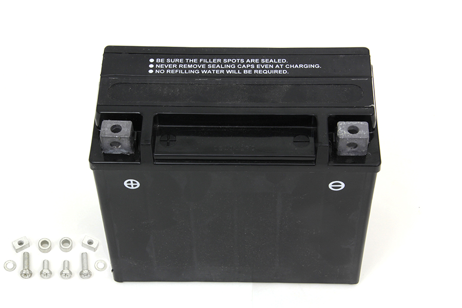 AGM 12 Volt Sealed Black Battery for 1973-96 Harley Big Twin & XLH