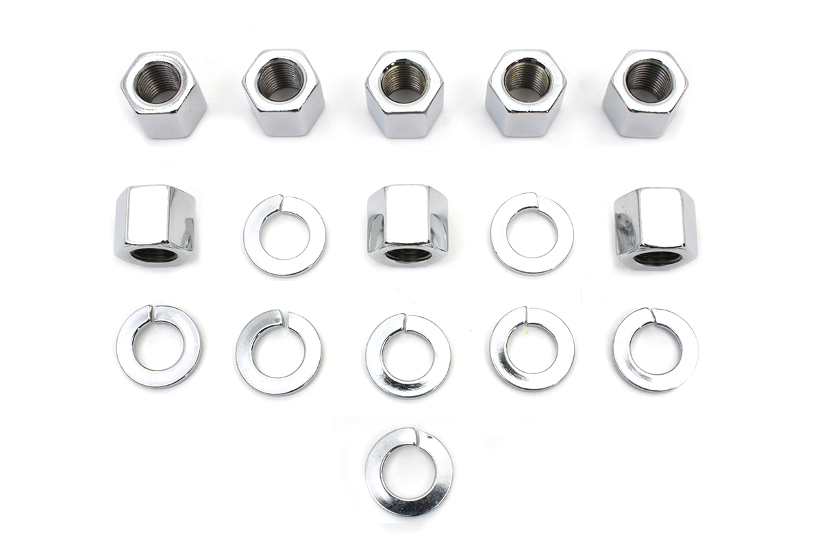 Chrome Stock Cylinder Base Nuts and Washers